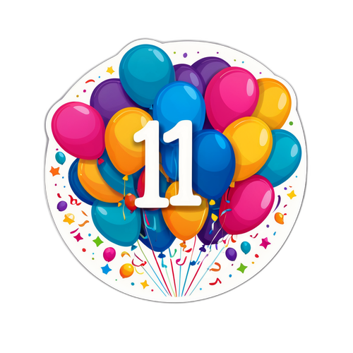 Festlig klistermärke med nummer 11