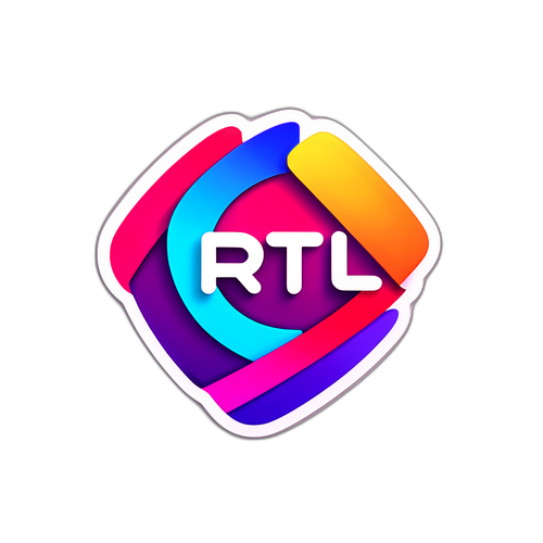 Stilizált rtl+ logó élénk színekkel