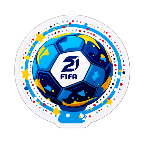 Ballon de football avec le logo FIFA 26 entouré de confettis