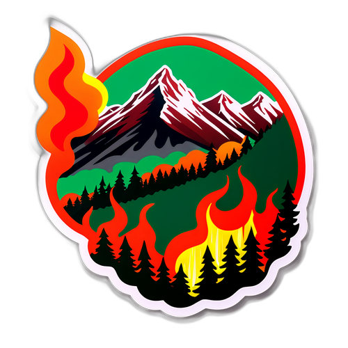 Arte de um incêndio florestal na Suíça