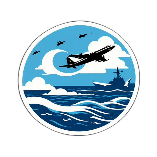 Stylizowane sylwetki rosyjskich samolotów wojskowych nad Morzem Bałtyckim