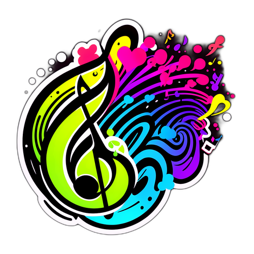 Musiktema klistermärke