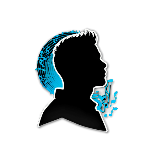 Elegant Music Silhouette Sticker