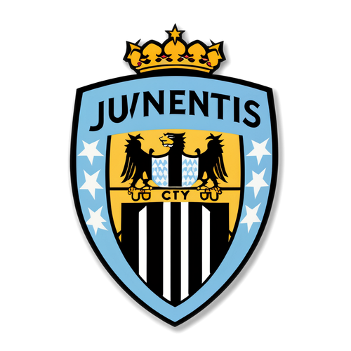 Manchester City and Juventus Fusion Crest Sticker