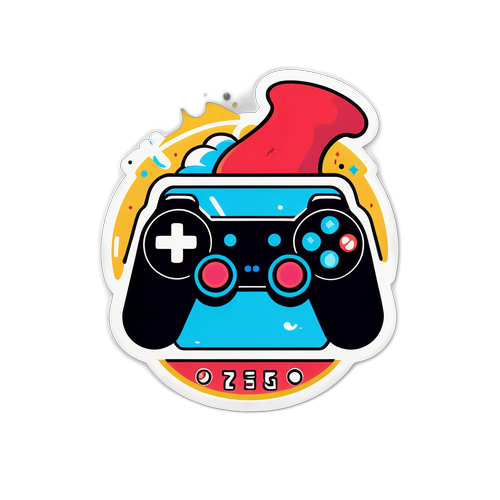 Στικέρι που απεικονίζει τη σύγκρουση μεταξύ βιντεοπαιχνιδιών και πολιτιστικών στοιχείων της Νάπολης