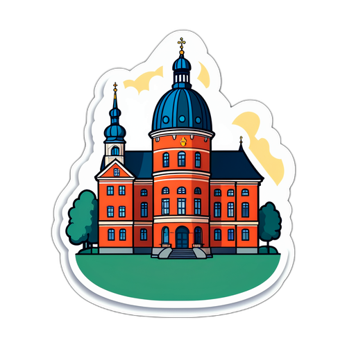 Design av klistermärke av en känd byggnad i Märsta
