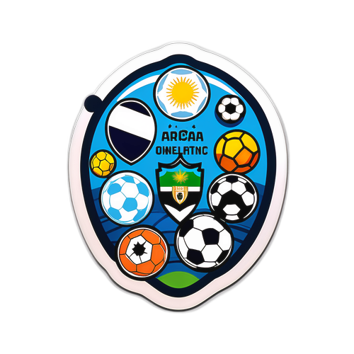 Diseño de sticker con elementos del fútbol argentino