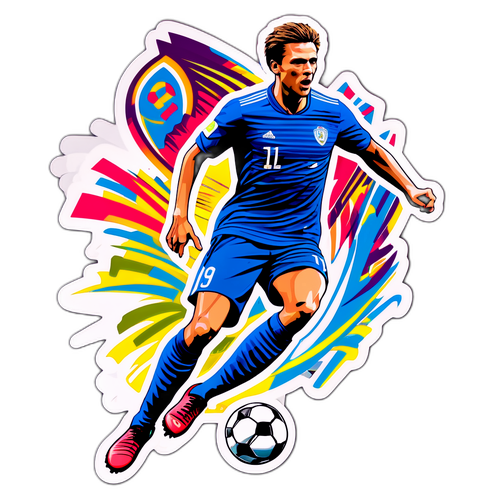 Sticker von Michael Gregoritsch in dynamischer Fußballpose