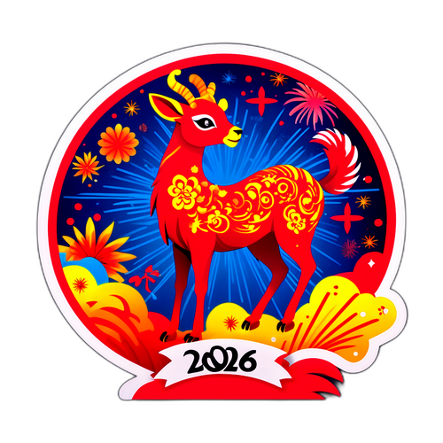 Sticker ya Mwaka Mpya wa Kichina 2026