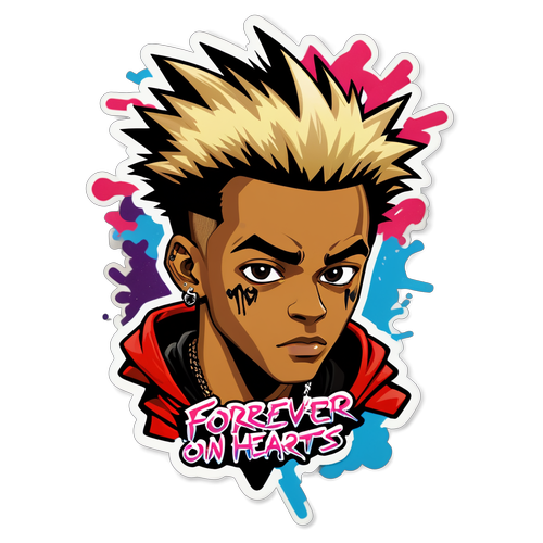 Cool Sticker of XXXTentacion with Abstract Graphics