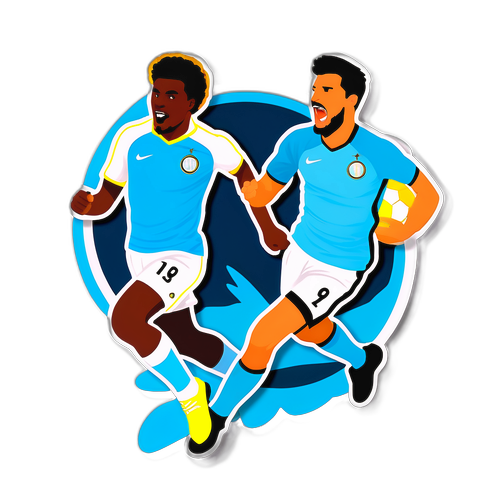 Sportovní scéna Inter vs Lazio s energickými hráči