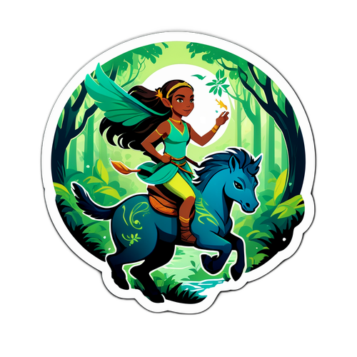 Magický samolepící obrázek s Avatarem na mýtickém stvoření