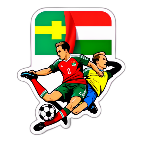 Rekaan Dinamik Bendera Hungary dan Sweden dengan Elemen Bola Sepak
