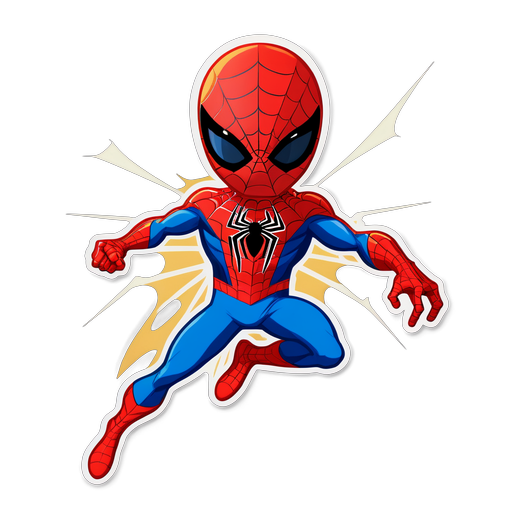 Dynamic Spider-Themed Hero Sticker