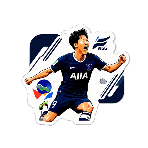 Stiker Son Heung-min Merayakan Gol