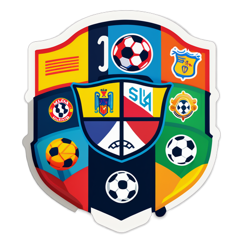Logo La Liga z elementami piłkarskimi