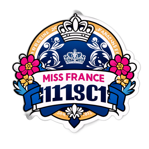 Een elegante Miss France 2025 badge-sticker