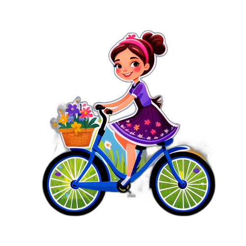 Μια παράξενη αυτοκόλλητη εικόνα της Λένας Δροσάκη σε ποδήλατο