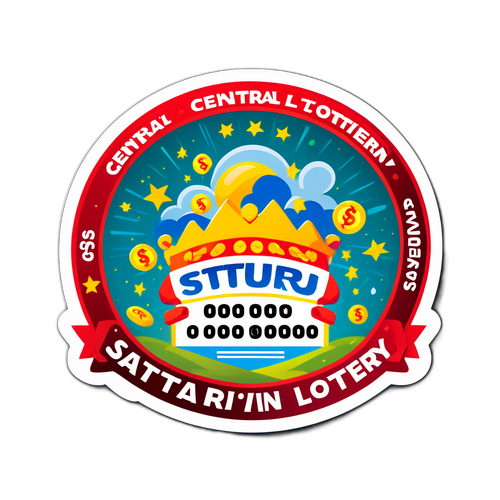 Nhãn dán xổ số thứ Bảy vùng trung ương với hình ảnh vé số và giấc mơ về sự giàu có