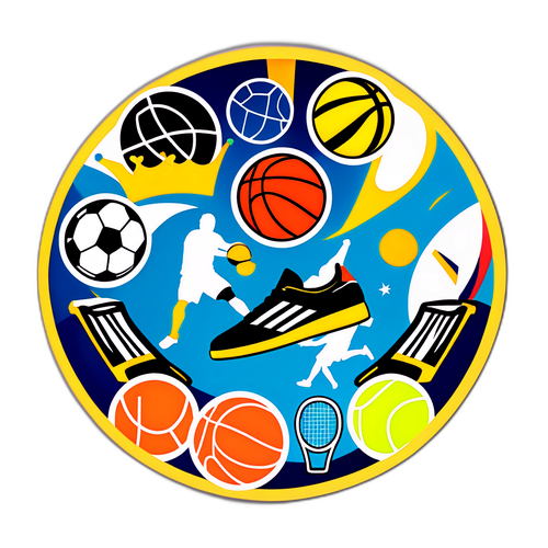 מדבקה מעגלית דקורטיבית של ספורט
