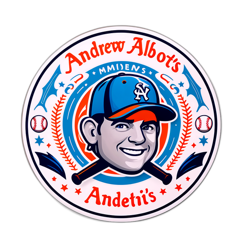 Whimsical Baseball Badge Sticker