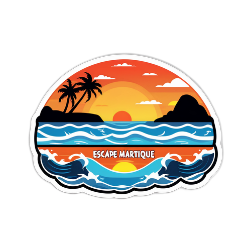 Coucher de soleil sur la plage de Martinique