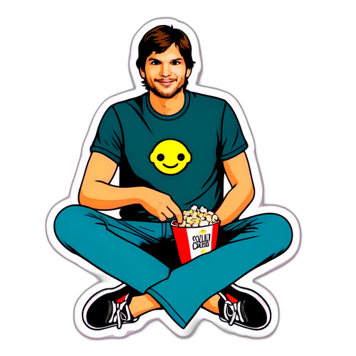 Sjov klistermærke af Ashton Kutcher