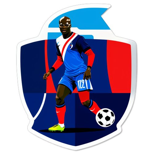 Sticker av Lilian Thuram med fotballbane