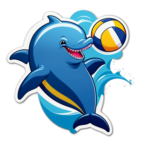 Fearless Dolphin Playing Volleyball