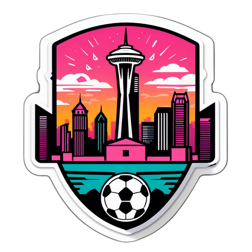 Stiker Energetik Logo Inter Miami dengan Skyline Atlanta