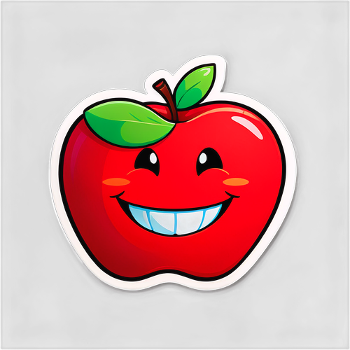 Verlies Je Hart aan deze Schattige Appel Sticker! 🍏❤️