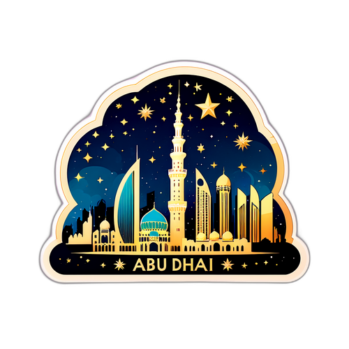 Luksusowa naklejka panoramy Abu Zabi