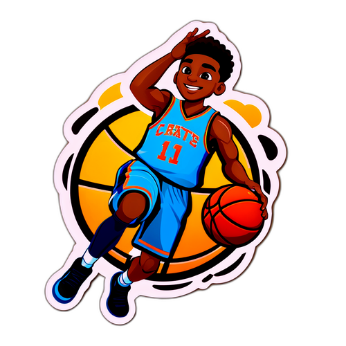 A emoção do basquete animado