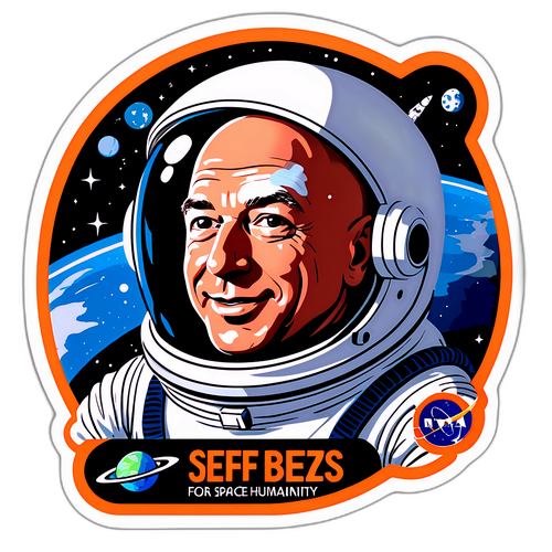 Un autocollant de Jeff Bezos en astronaute