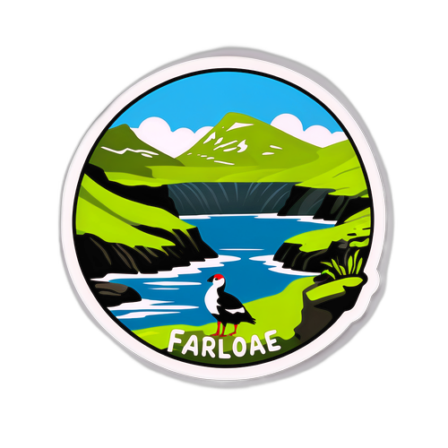 Pegatina con ilustraciones de las Islas Feroe