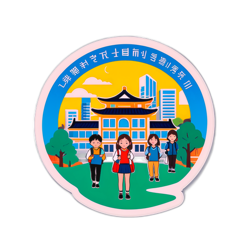 순천대학교 캠퍼스를 배경으로 한 학생 캐릭터 스티커