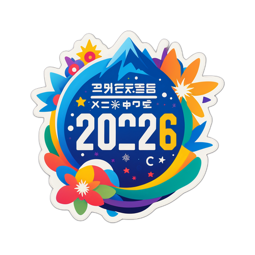 Sticker van een Creatieve Ruimte voor de Winterspelen 2026