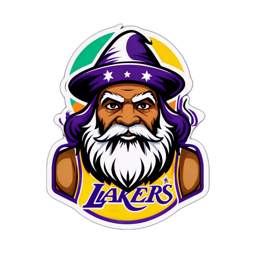 Sticker que combina los logos de Wizards y Lakers