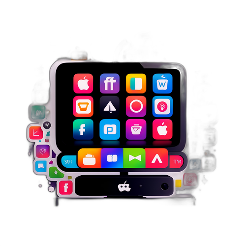 Design Apple TV s barevným symboly aplikací