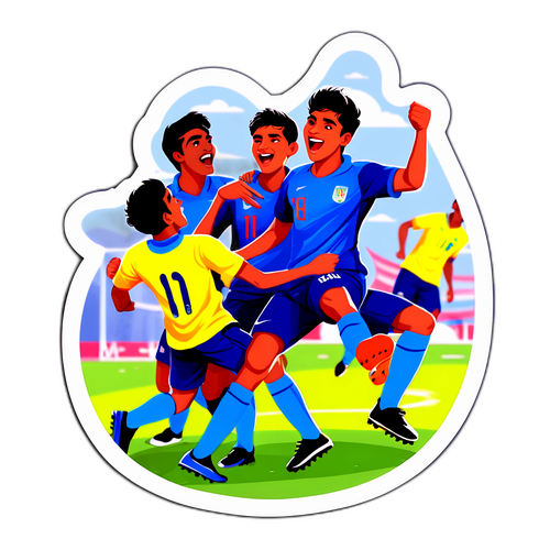 उपविजेता टीम का जश्न