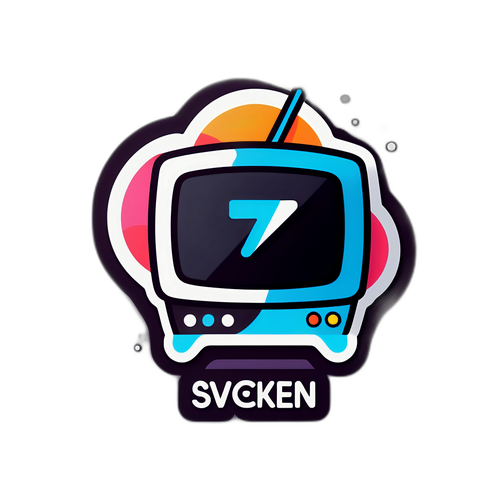 Moderne klistremerke for tv2.no med fokus på direktesendt streaming