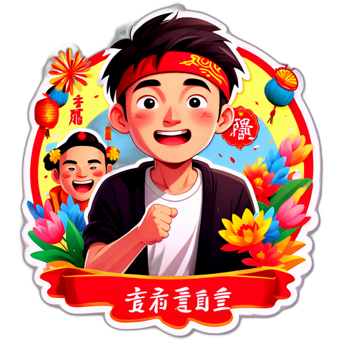 年轻人撕对联的搞笑场景