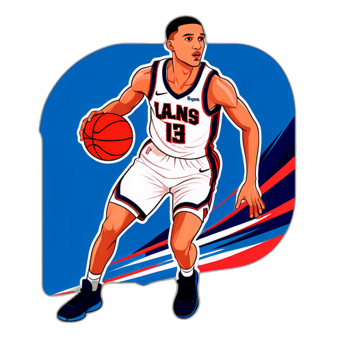 Isang Ilustradong Jalen Suggs na Nagtatangkang Pumatay ng Tatlong Punto