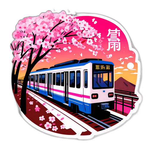 春の中央線の旅客楽しむデザイン