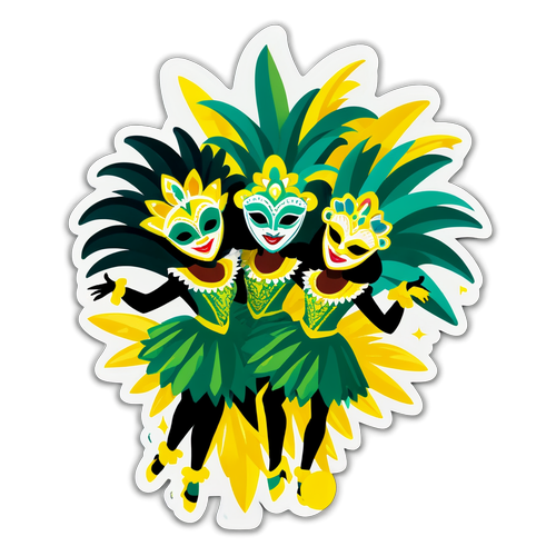 Renkli Brezilya Karnavalı Stickerı
