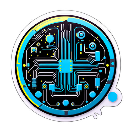 未来的な電気回路デザインステッカー