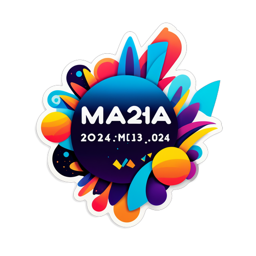 Sticker MAHA 2024: Reka Bentuk Bergaya Dengan Warna Meriah dan Bentuk Abstrak!