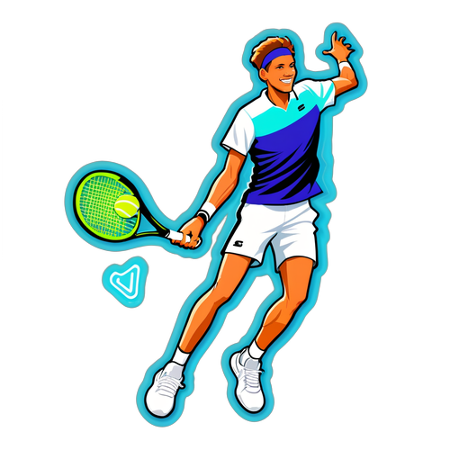 Jannik Sinner Sticker med Futuristisk Twist