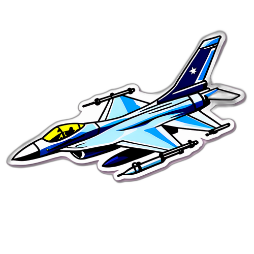 F-16战斗机刺绣风格贴纸