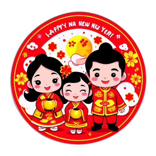 慶祝農曆新年情侶貼紙